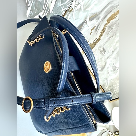 EUC TORY BURCH RARE MASON TRIPLE-COMPARTMENT SATCHEL with COA - Picture 4 of 15